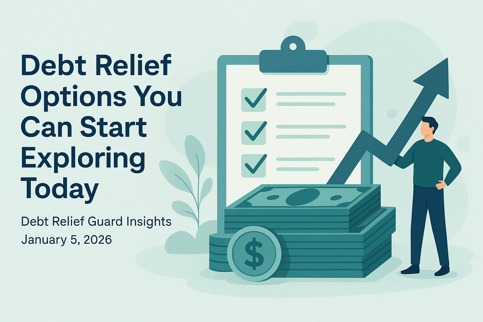 Debt relief options dashboard showing consolidation loan, hardship relief, and balance transfer paths
