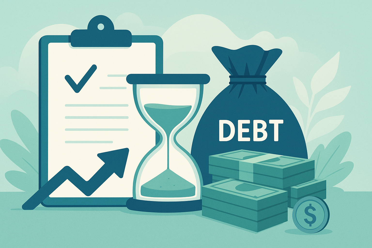 Debt settlement timeline highlighting negotiation, savings, and payoff phases